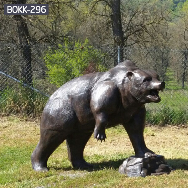 Outdoor art deco bronze climbing bear statue animal yard sculptures artists