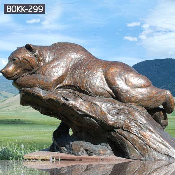 Outdoor bronze casting polar bear garden ornament online shop