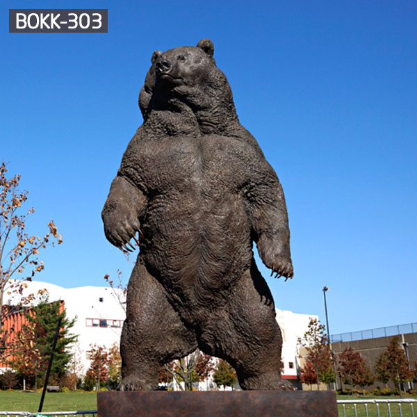 Modern bronze casting grizzly bear statue animal yard sculptures for sale