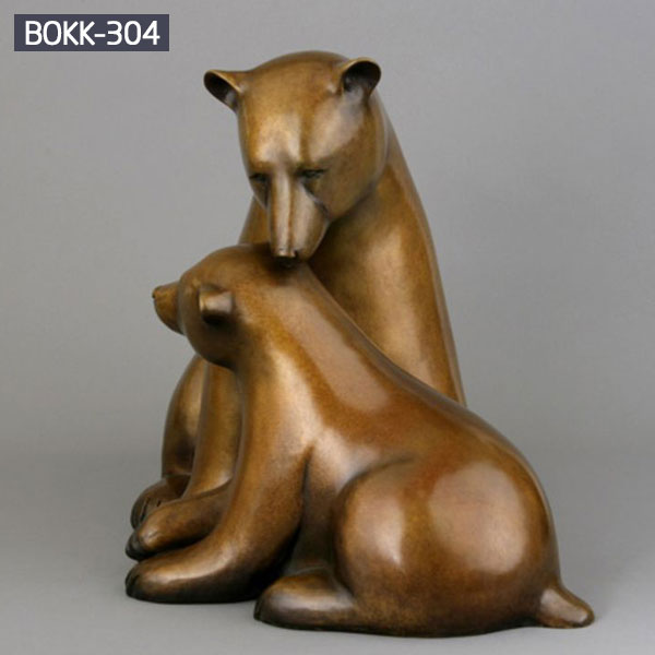 Contemporary bronze casting standing bear statue online shop