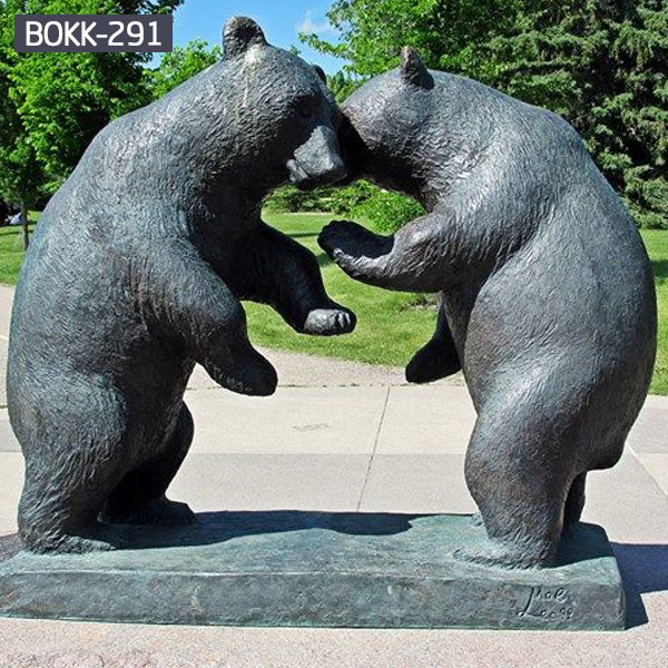 Small bronze foundry climbing bear statue animal yard sculptures lawn ornaments