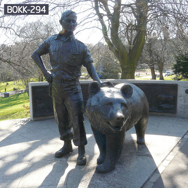 Famous art deco bronze edinburgh bear animal yard sculptures for sale