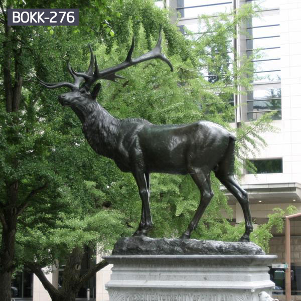 modern decoration casting bronze elk outdoor statue for sale