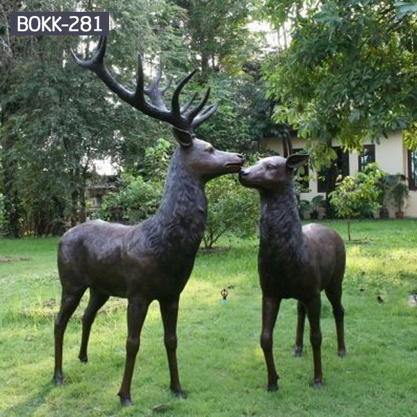 wholesale copper moose outdoor sculpture for garden decor