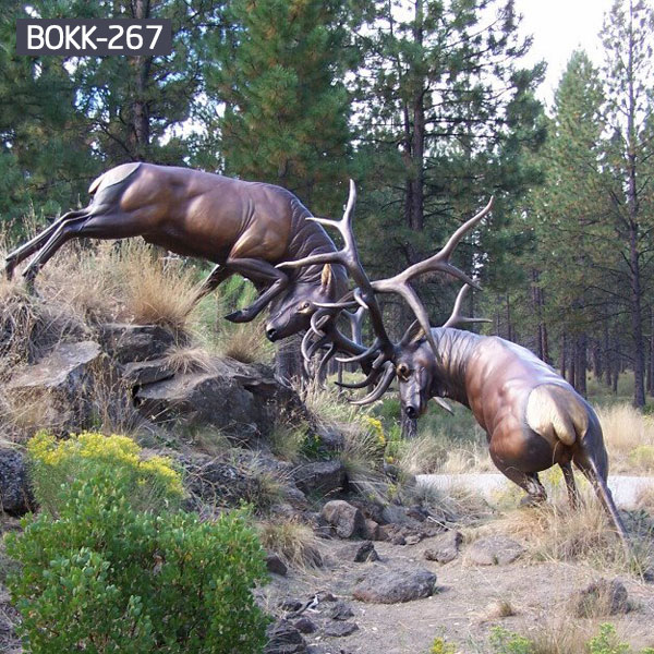 antique bronze elk yard statue for garden decor design