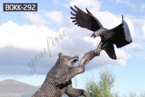Large Size Bronze Bear and Eagle Statue for Sale BOKK-292