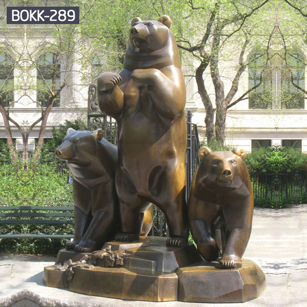 Large Bronze Animal Statues Of Mother Bear and Cub for Yard Ornaments Supplier BOKK-289