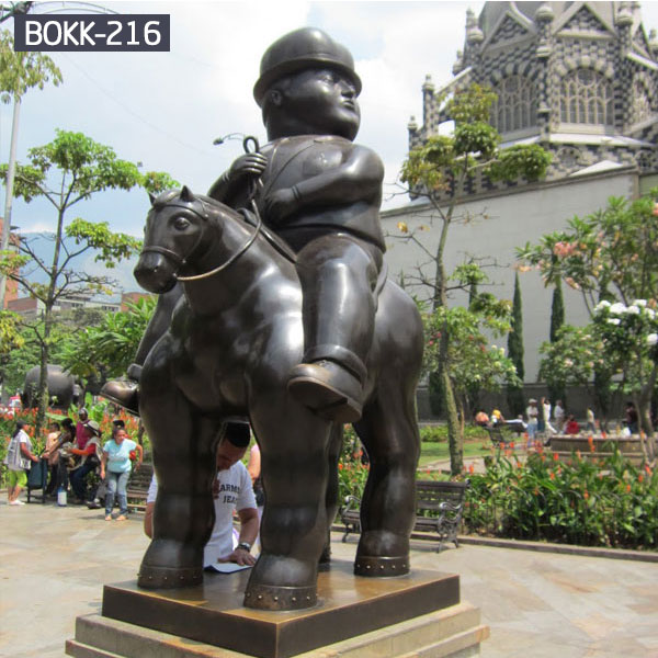 Large fat man riding horse fernando botero bronze sculpture reproduction BOKK-216