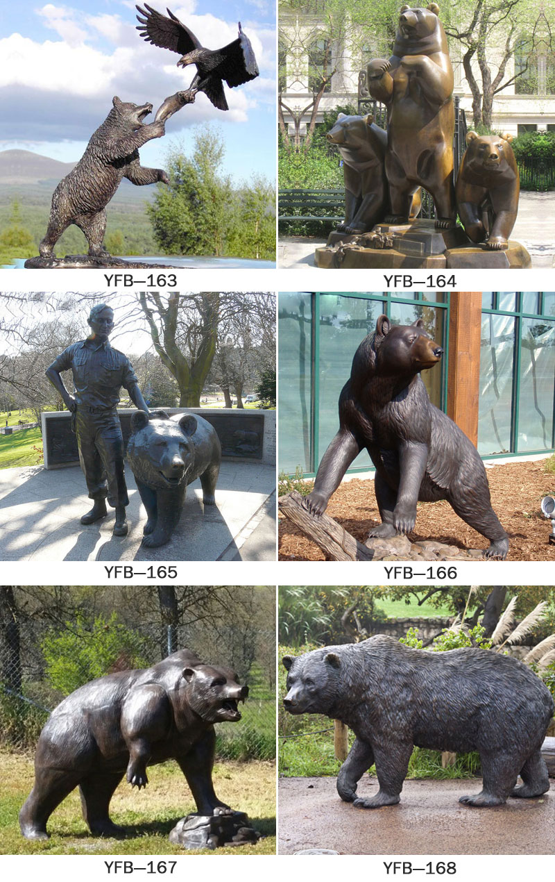 Life size bronze bear garden statues designs