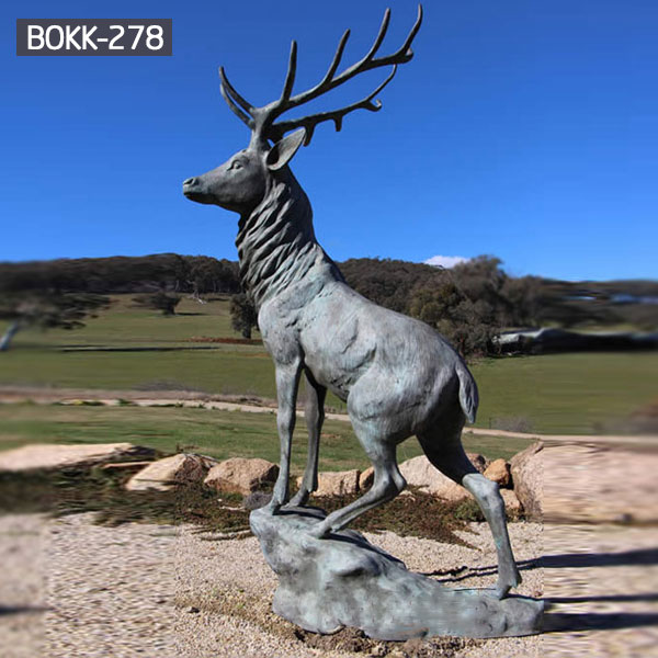Life size garden stag bronze wildlife animal statues to buy BOKK-278