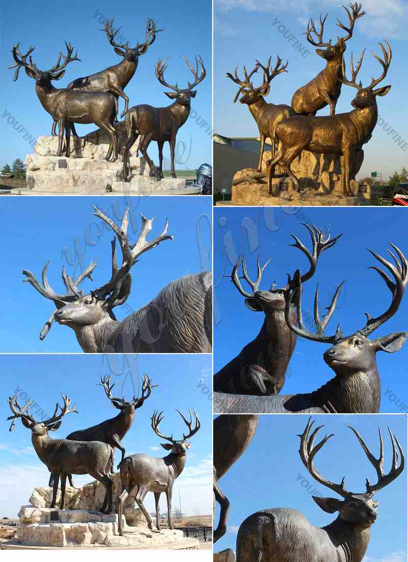 Outdoor Bronze Stag Statues