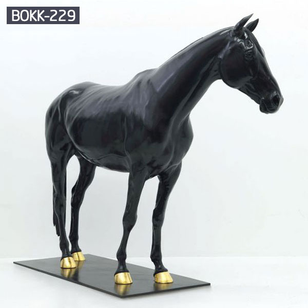 Outdoor black standing horse garden statues for sale BOKK-229