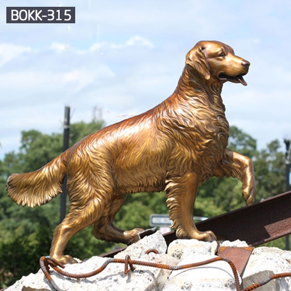 Outdoor boxer dog statue life size bronze garden statues for sale BOKK-315