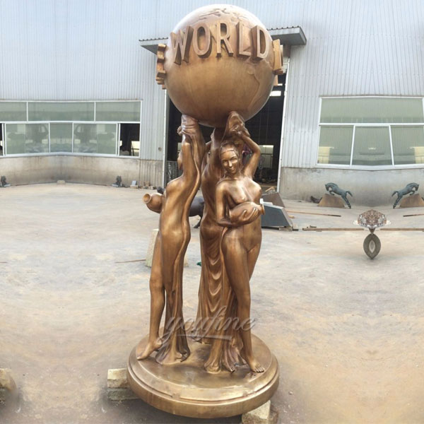 The world is yours famous life size outdoor garden bronze statues replica BOKK-438