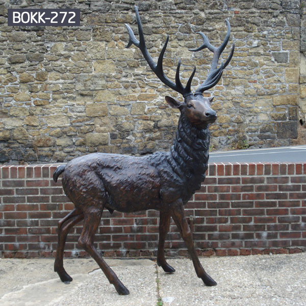 Whitetail deer life size outdoor bronze garden sculptutes for sale