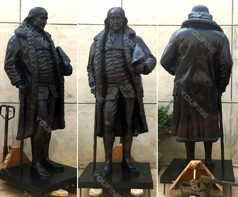 Custom life size Benjamin Franklin bronze sculpture from photo online sale
