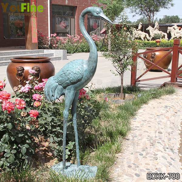 Lowest Price Ornamental Bronze Crane Animal Statue Maker BOKK-780