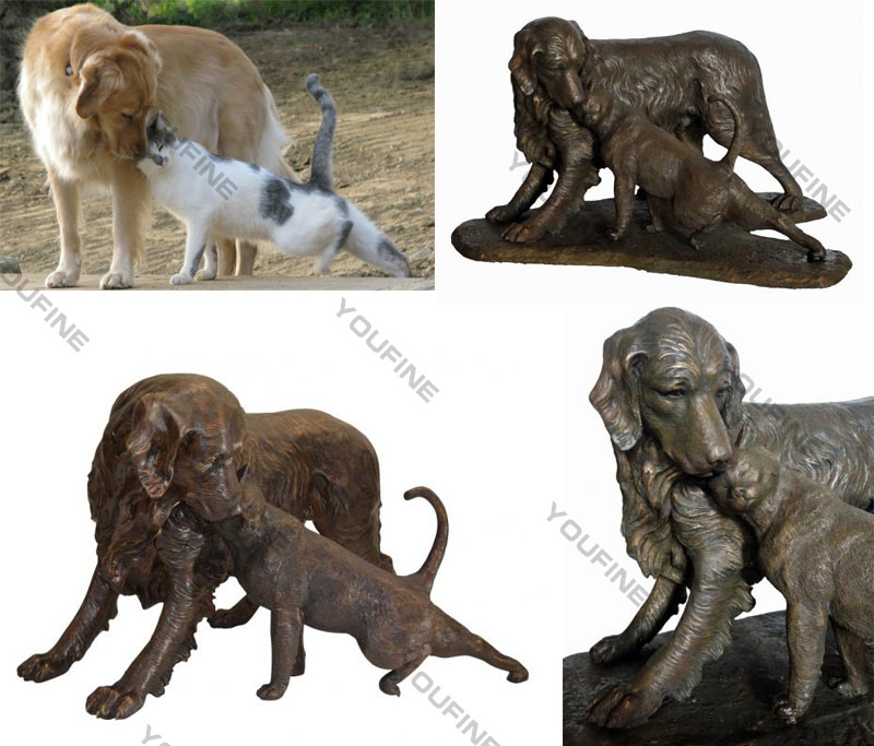 bronze dog  statue 