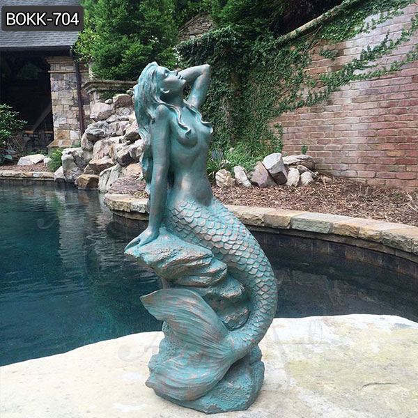 Large Bronze Patina Mermaid Sculpture with Competitive Price BOKK-704
