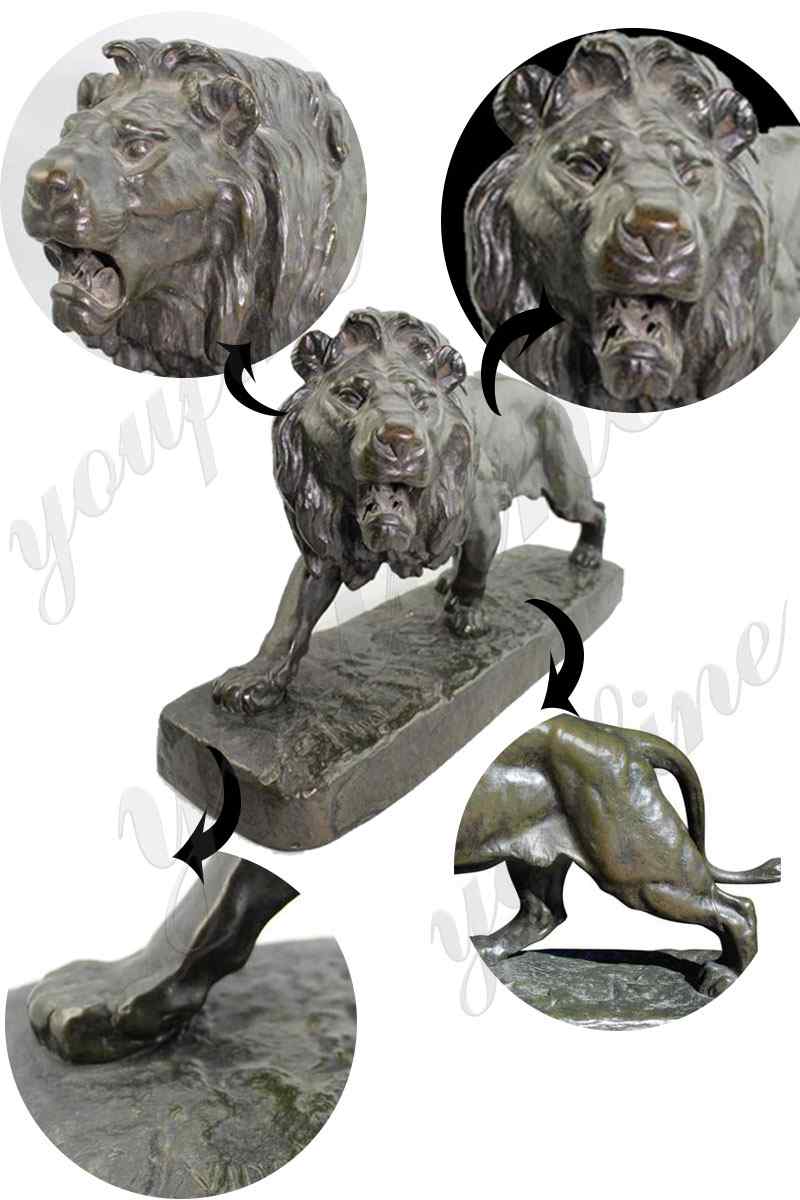 Antique Bronze Lion Statue