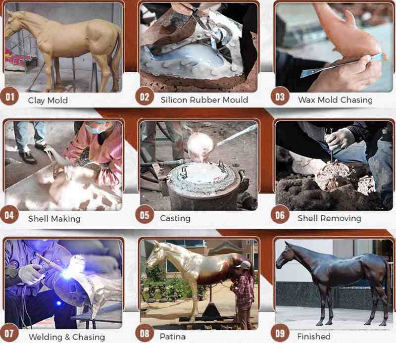 Artistic Bronze Horse Head Sculpture