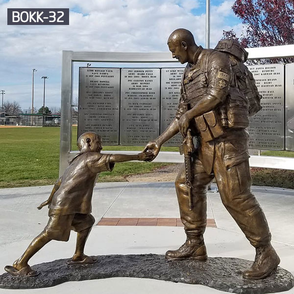Life Size Famous Bronze Military Memorial Soldier Statue of Dan Brown Supplier BOKK-32
