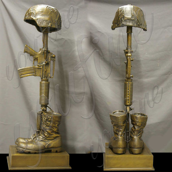 Guaranteed Fallen Soldier Bronze Battlefield Cross Statue for Memory BOKK-526