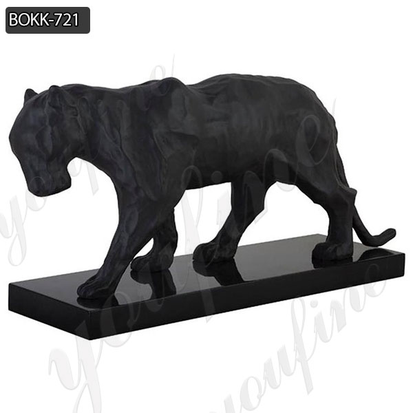 Hand Carved Black Bronze Fierce Panther Sculpture from Factory Supply BOKK-721
