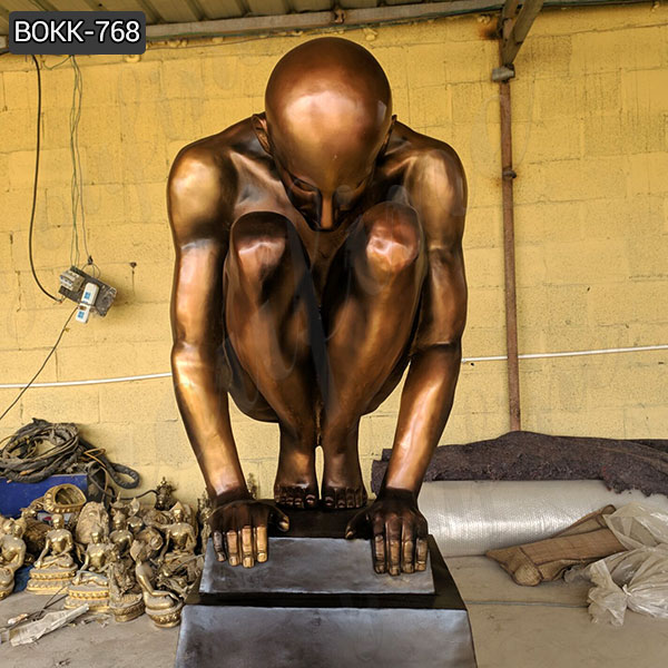 Life Size Modern Bronze Artistic Sculpture of Nude Male for Garden Maker BOKK-768