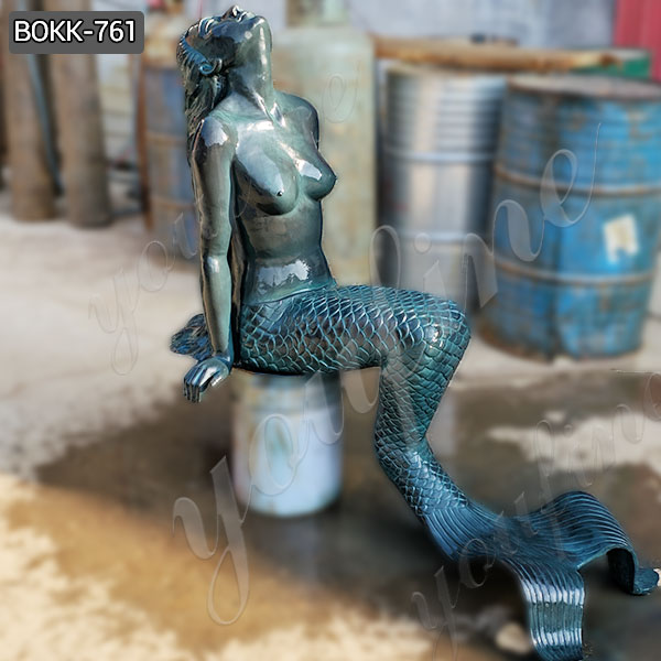 Life Size Natural Sitting Mermaid Bronze Animal Sculpture for Sale BOKK-761