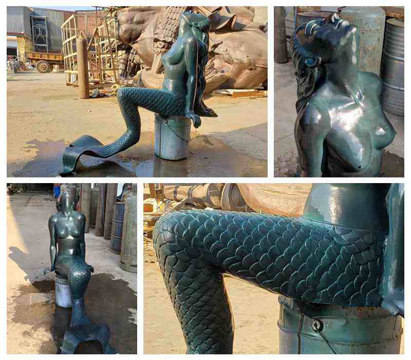 Sexy Bronze Mermaid Sculpture
