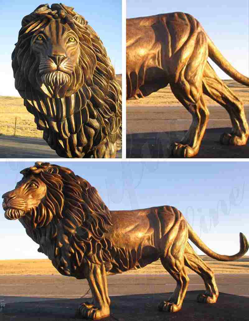 Standing Bronze Lion Statue