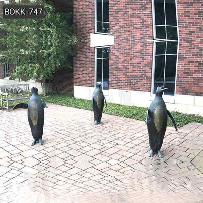 Three Penguins Bronze Statue