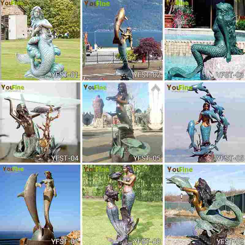 Bronze Mermaid Statue Fountain