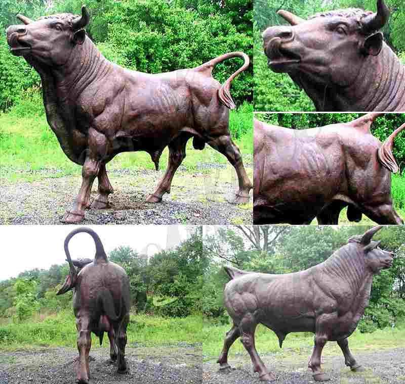 Large Size Outdoor Bronze Bull Statue for Garden Decoration with
