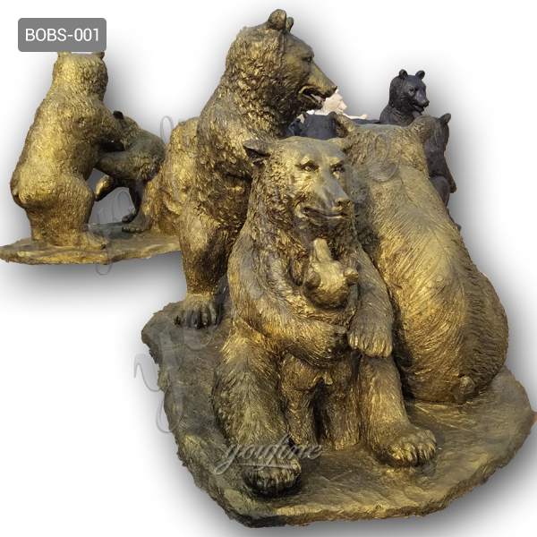 Large Size Bronze Animal Bears Sculpture for Garden Design Supplier BOKK-655
