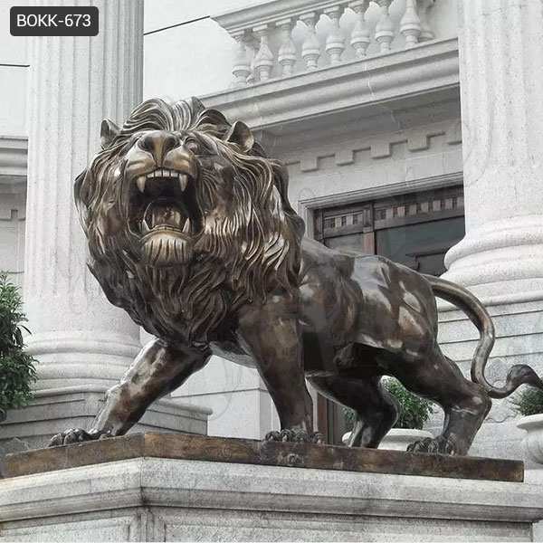 Large Size or Customized Outdoor Antique Bronze Garden Lion Statues for Sale BOKK-673