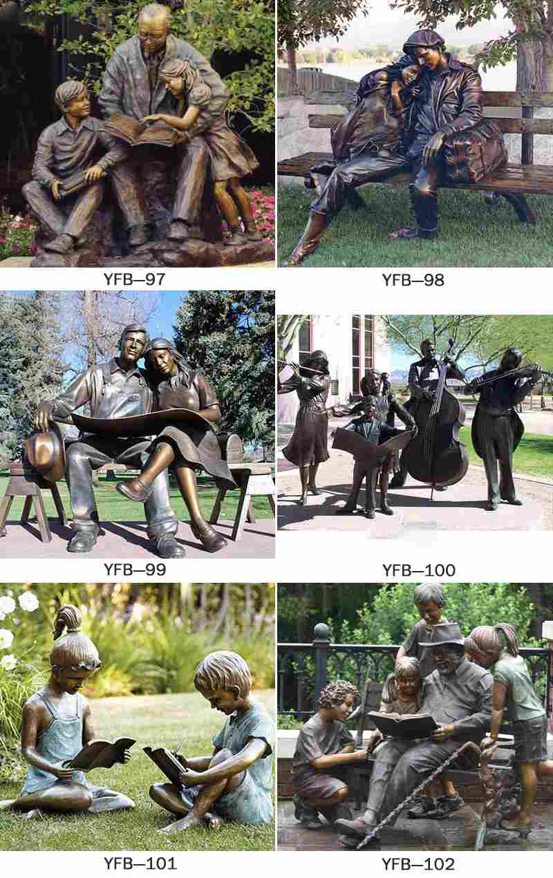 Outdoor Family Members Bronze Sculpture