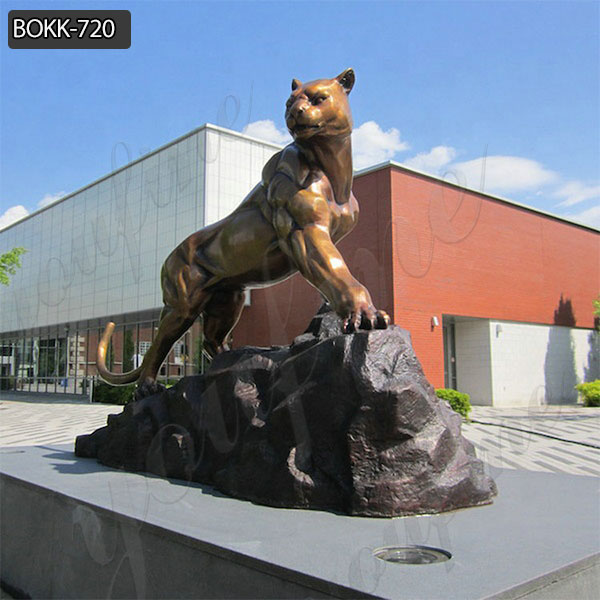 Small or Customized Size Casting Bronze Animal Sculpture of Leopard Manufacturer BOKK-720