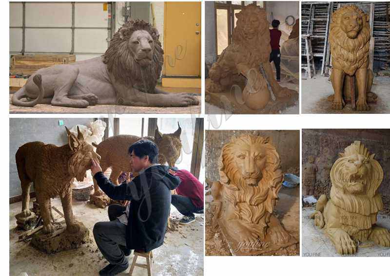 Bronze Animal Lion Sculpture