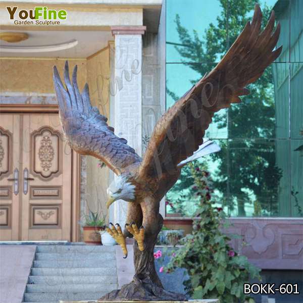 Hot-selling Outdoor Antique Bronze Eagle Sculpture for Decor Supplier BOKK-601