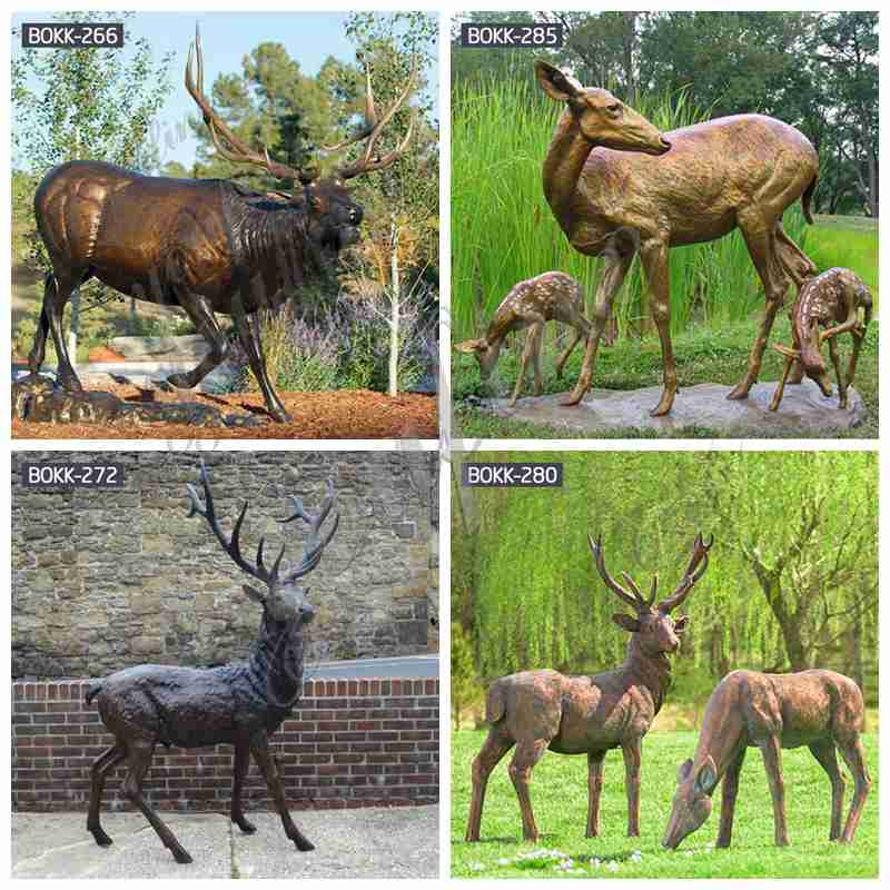 Outdoor Bronze Animal Elk Sculpture