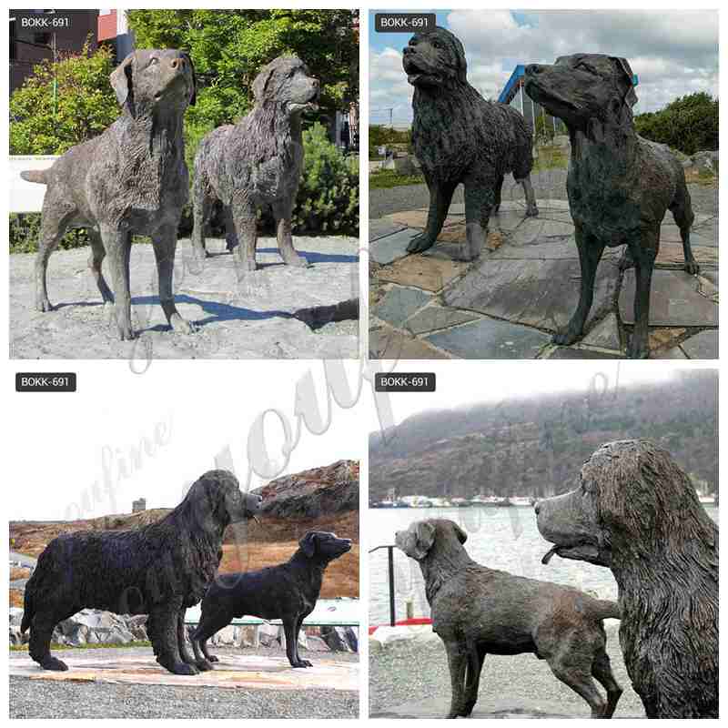 Famous Bronze Newfoundland Dog Sculpture