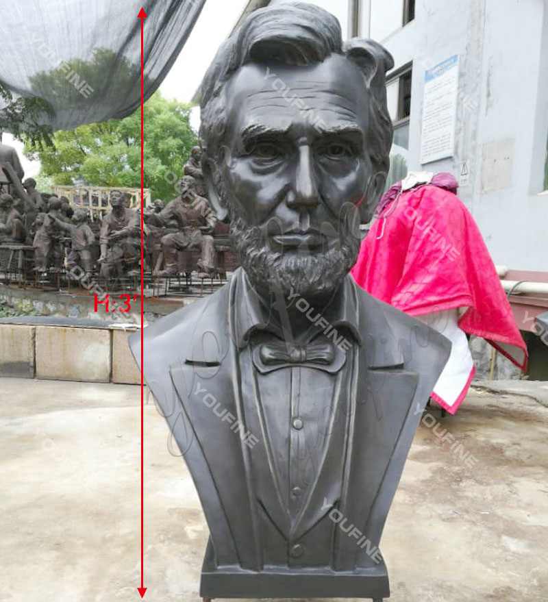 Bronze Abraham Lincoln Bust Statue