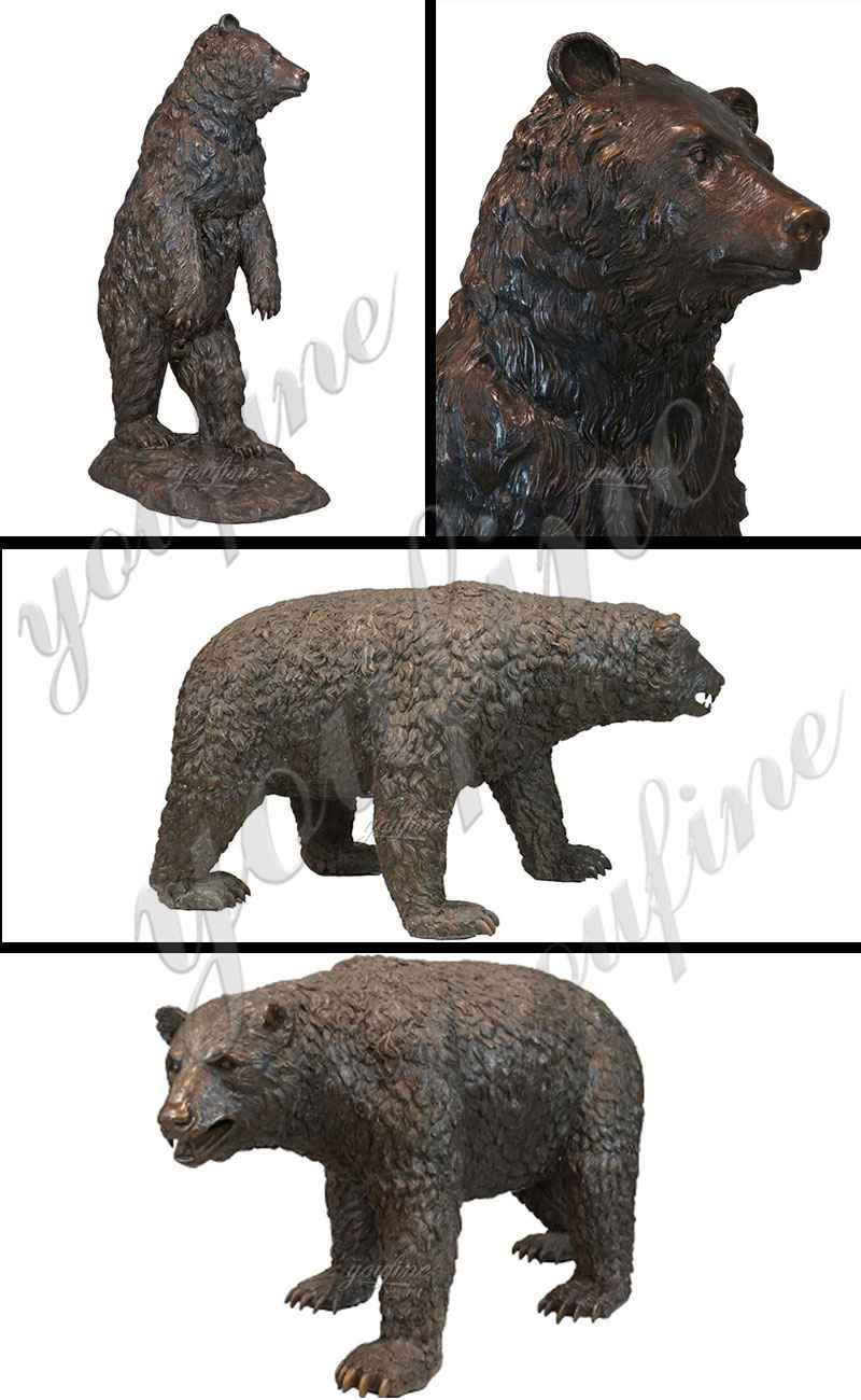 Bronze Standing Bear Statue