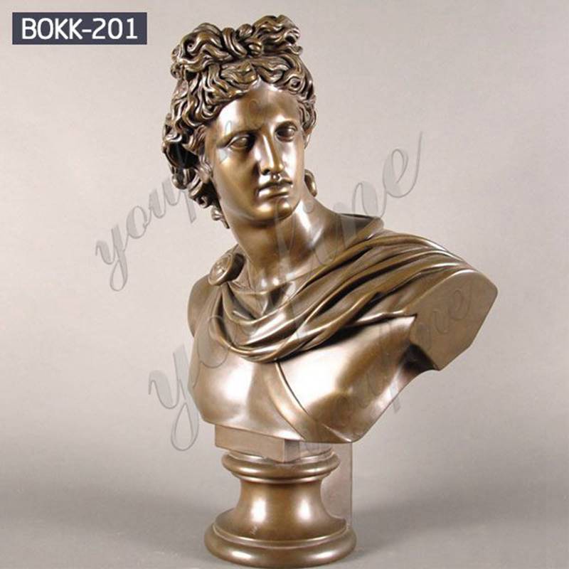 Famous Greek Apollo Bronze Bust Statue Design