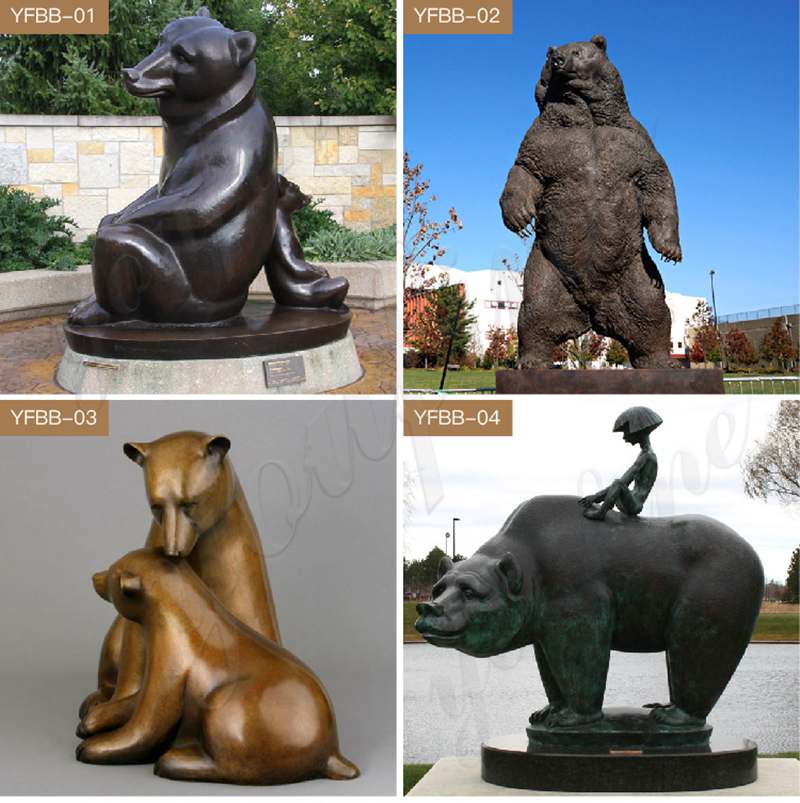 Bronze Life Size Bear Statue Outdoor Garden