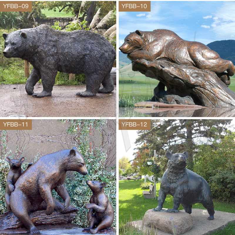 Bronze Life Size Bear Statue Outdoor