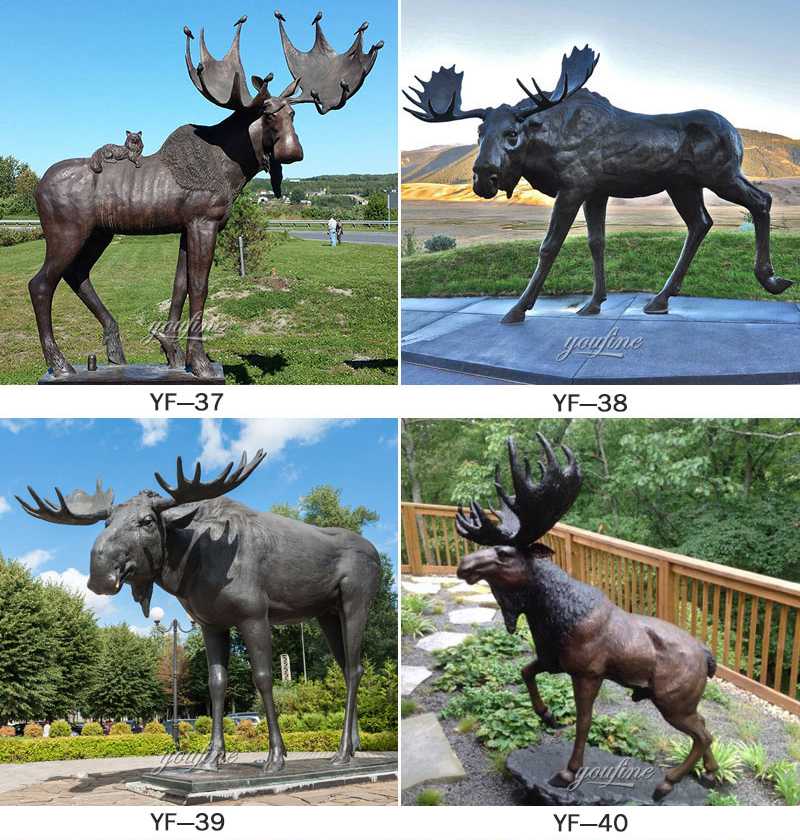 Bronze Moose Statue Outdoor Yard Decor for Sale BOKK-284