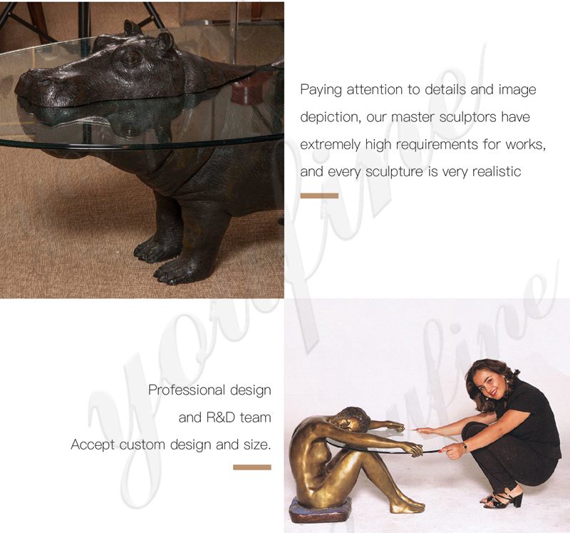 Decoration Bronze Mermaid Statue Coffee Table for Sale BOKK-332